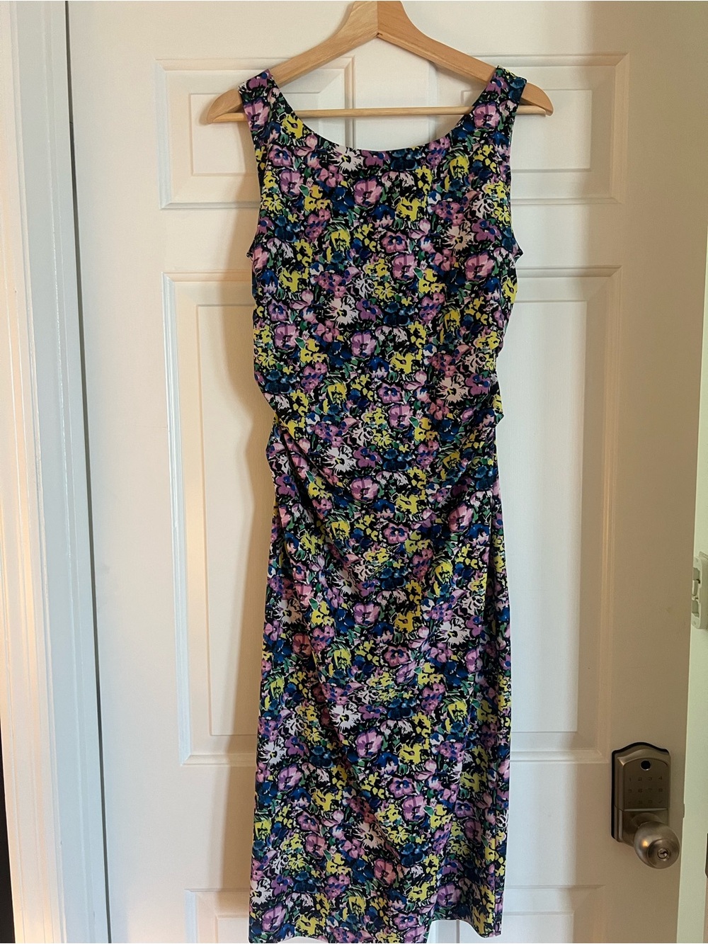 Zara Floral Sleeveless Dress in Pink, Yellow & Navy